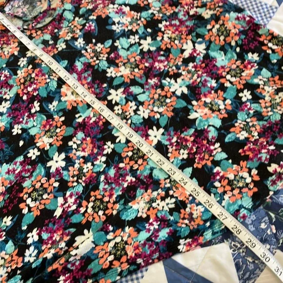 Maurices Floral Tank Top - Teal, Black, Blue, Coral, Purple - Picture 5 of 5